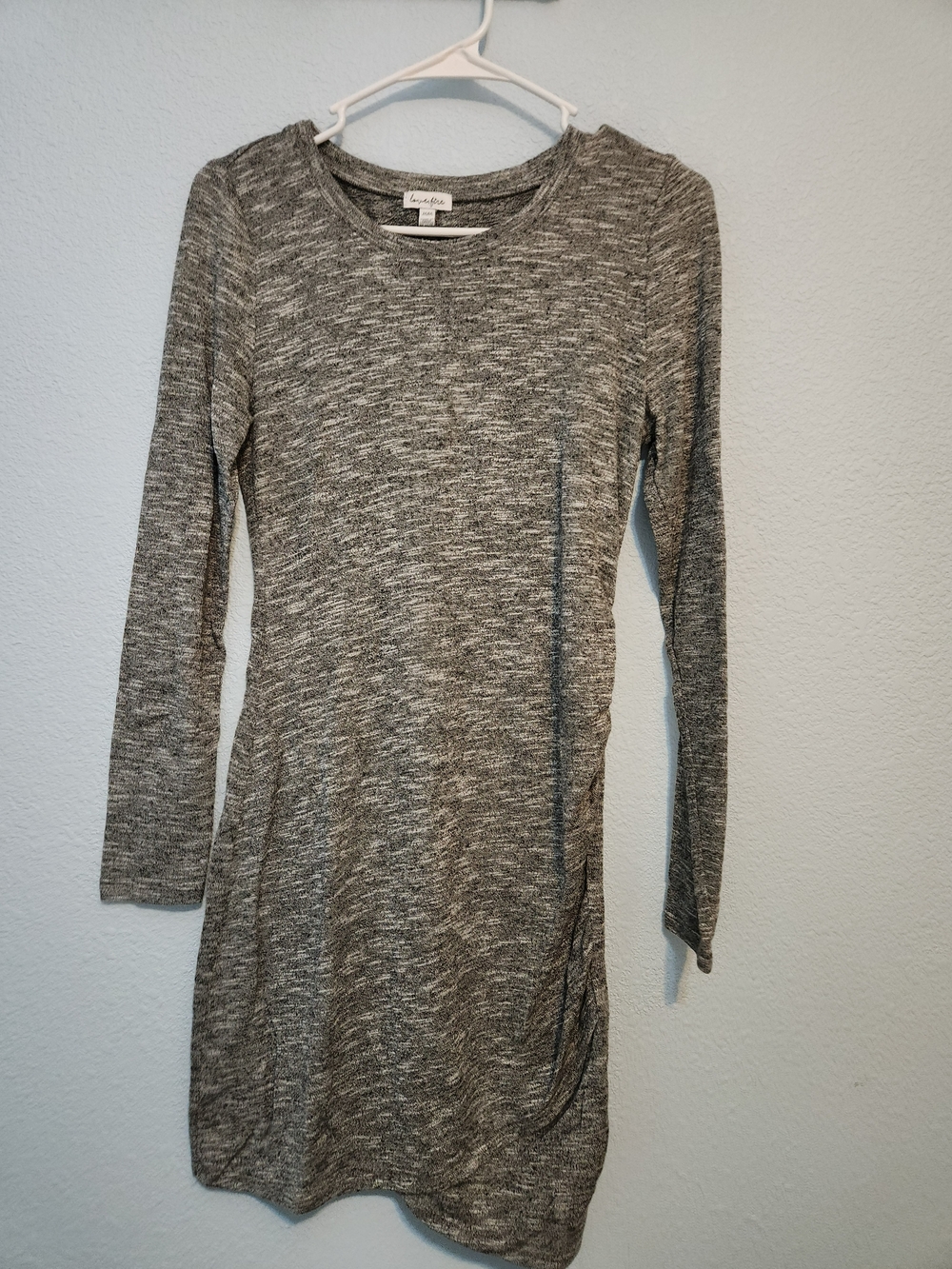 love, Fire Gray Knit Crewneck Dress